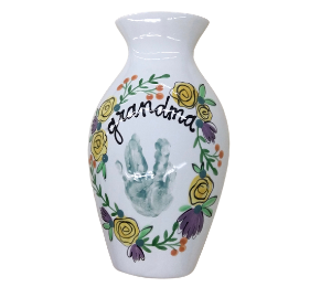 Fort McMurray Floral Handprint Vase
