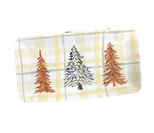Fort McMurray Pines And Plaid Platter