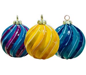 Fort McMurray Jewel Toned Spiral Ornament